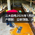 三大白电2026年1月排产数据：空调领跑，冰洗内销双降（图1）